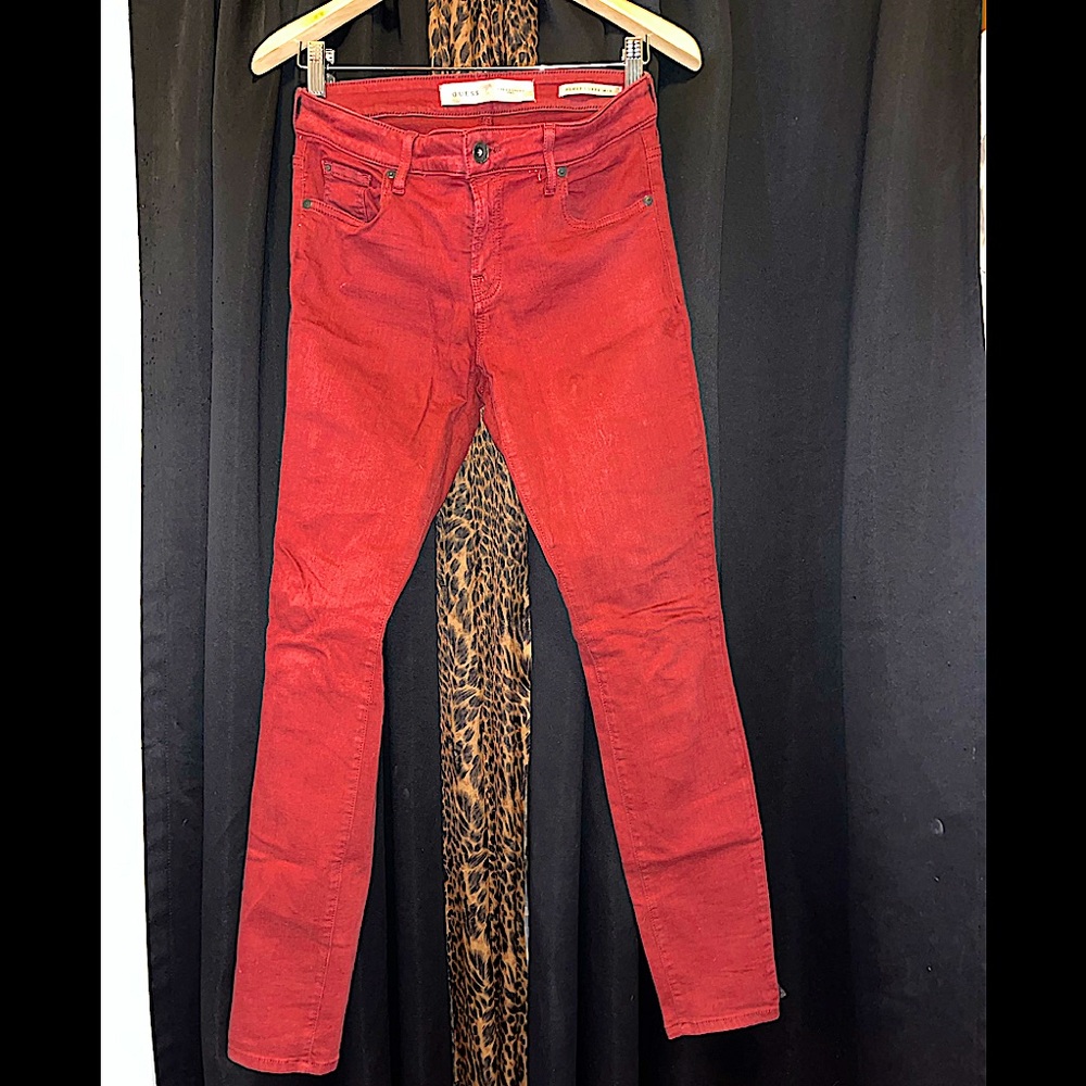 GUESS jeans Red maroon guess skinny jeans guess jeans